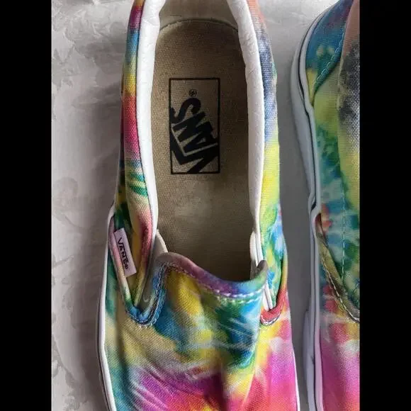 Vans Unisex Adult Shoes Womens Size 8.5 Mens Size 7 Tie Dye Slip On Sneaker - Picture 5 of 9